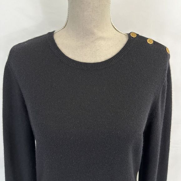 Ralph Lauren Sweater Womens LARGE Black 100% Cashmere Crew Neck Pullover - Picture 2 of 7